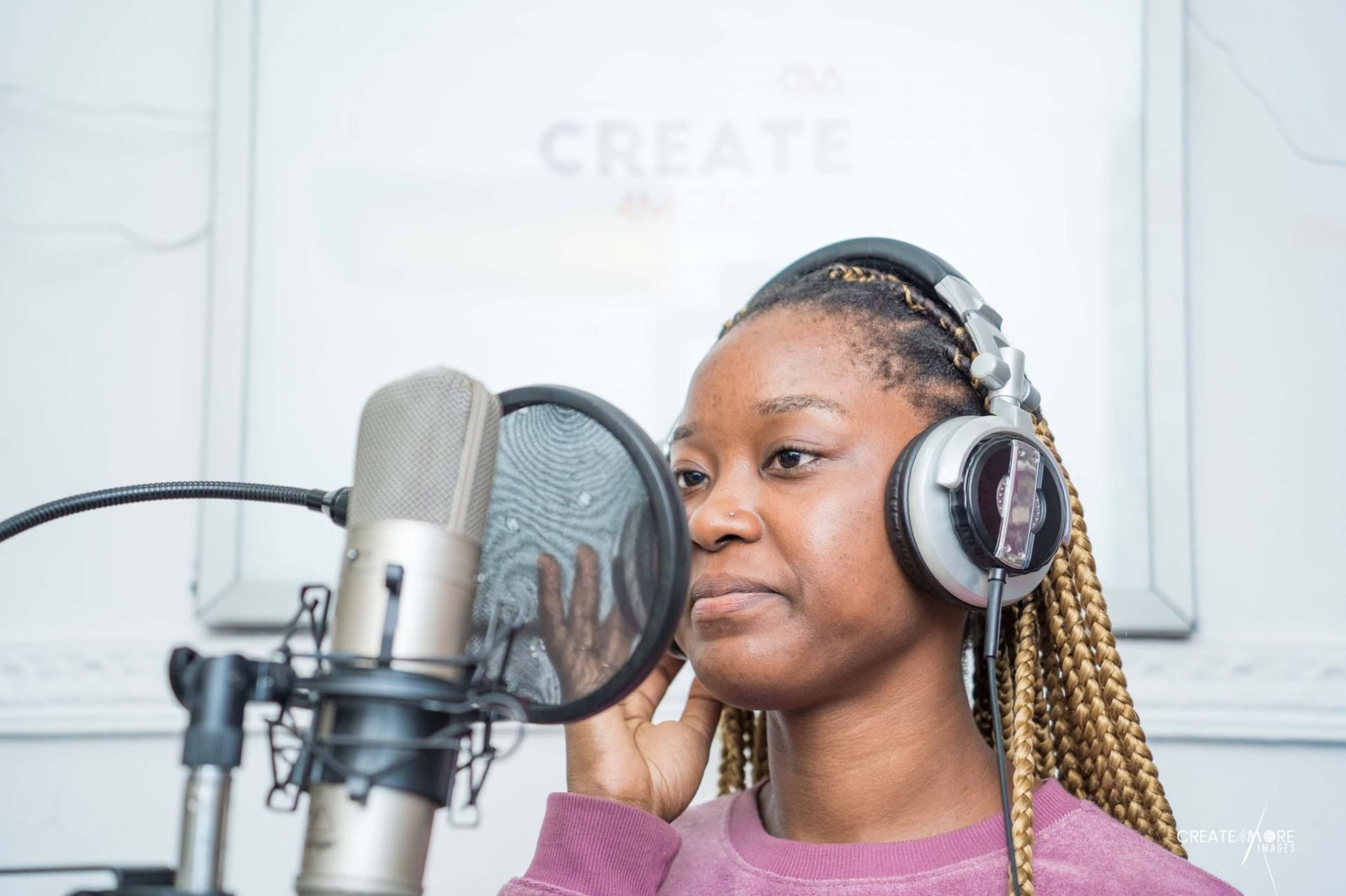 Artist in the vocal booth · Create4More Images