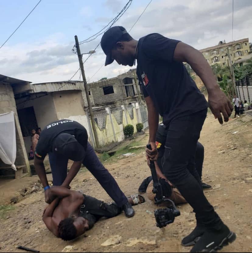 On-set narrative shoot · Douala streets